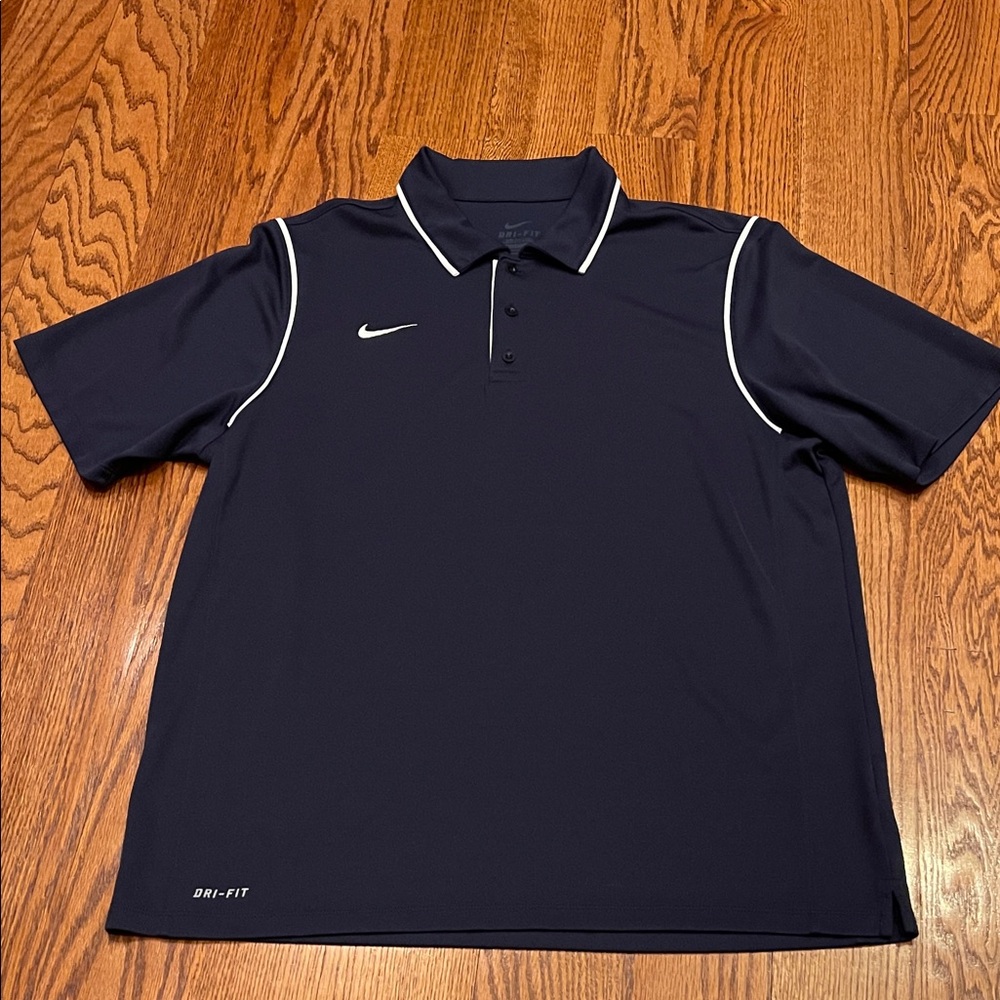 Nike Men's Navy Polo with White Trim